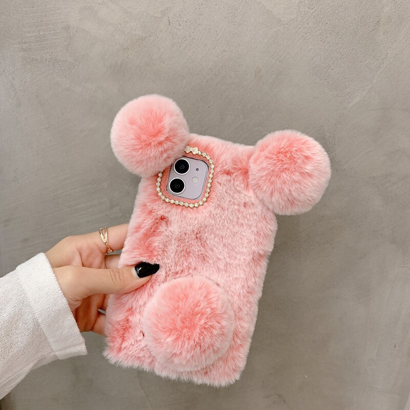 Производители, подходящи за iPhone16Pro max сладък плюшен калъф за мобилен телефон панда Apple 15 затопляща черупка за ръце