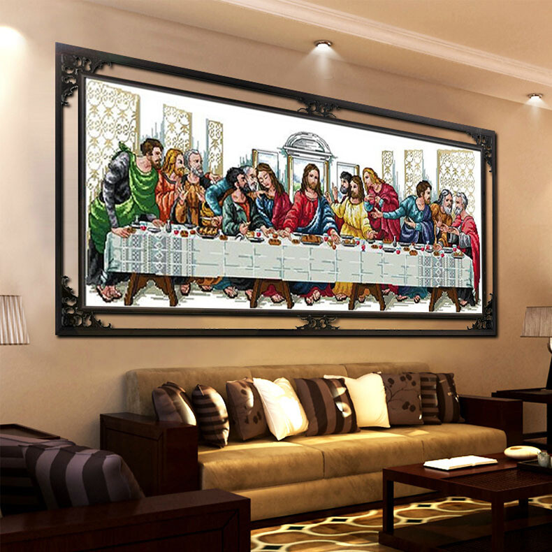 Pasaulyje žinomi paveikslai Siuvinėjimas kryželiu Vakarienė po pietų Da Vinčio aliejinė tapyba Europos figūra Deimantinė tapyba