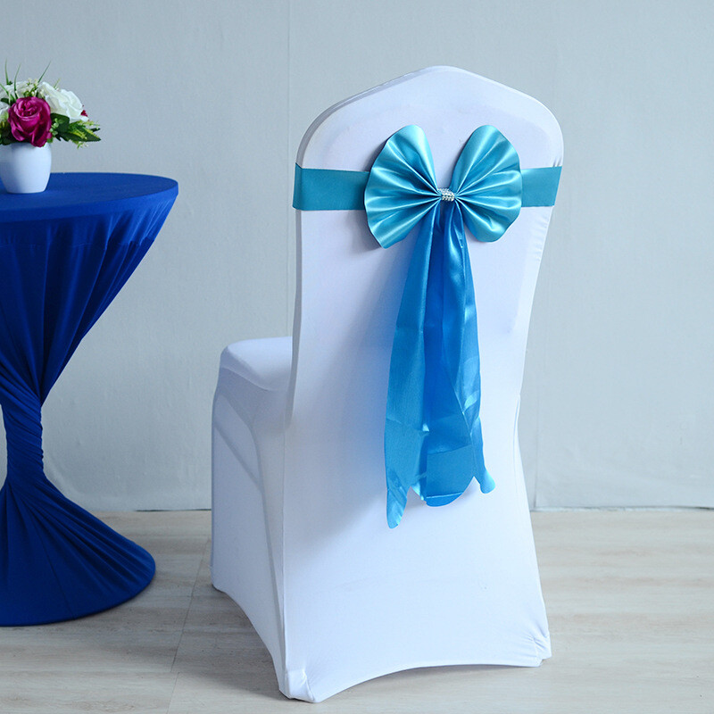 Nemokamas elastingas vestuvių viešbučio kėdės užvalkalas, aksesuarai, kėdės dirželiai, kėdės atlošas, gėlė, ilga uodega, kaspinas, lanko apdaila