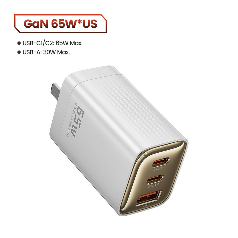 Toocki трипортово супер бързо зареждане 65W зарядно устройство от галиев нитрид, подходящо за зареждане на мобилен телефон Huawei Apple 15 таблет