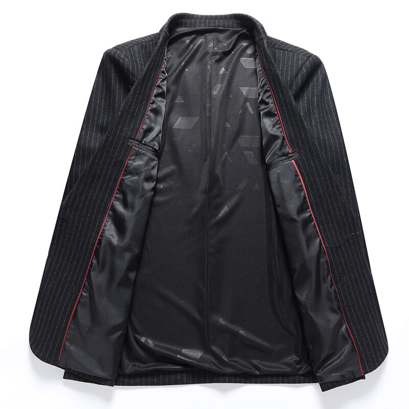 2XL-8XL Jesensko novo prugasto odijelo veće veličine, vunena ležerna jakna s jednim gumbom