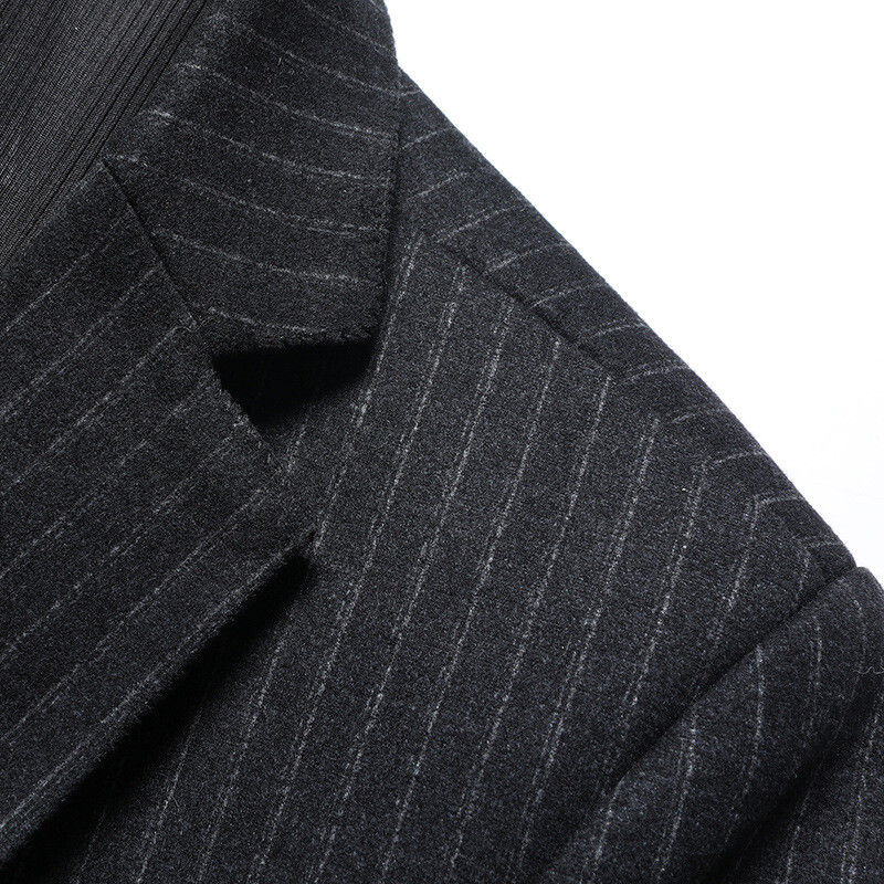 2XL-8XL Jesensko novo prugasto odijelo veće veličine, vunena ležerna jakna s jednim gumbom