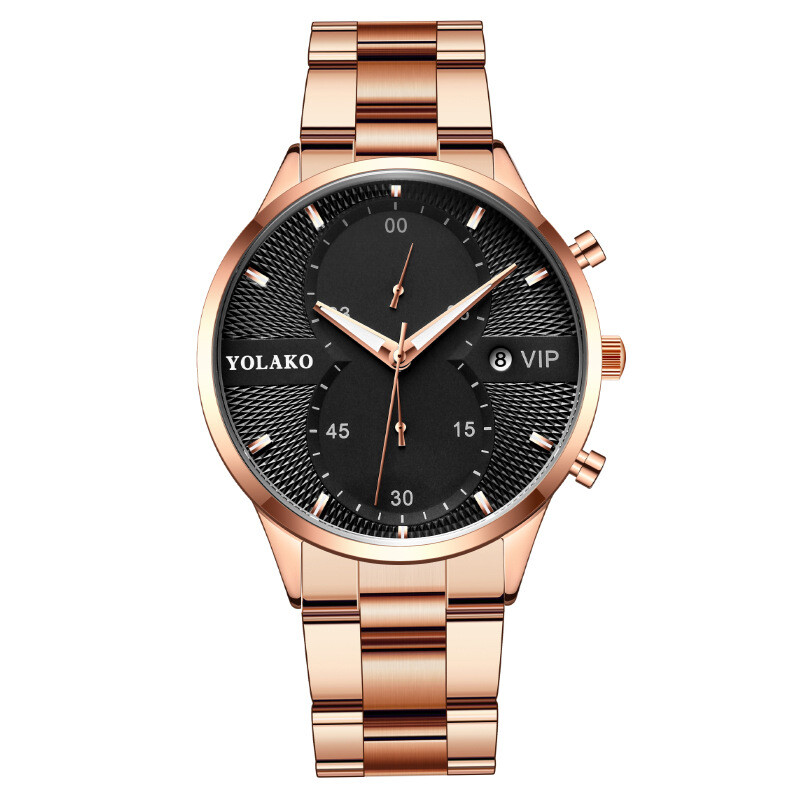 Външна търговия горещо продаван Douyin предаване на живо горещо продаван календар VIP мъжки часовник мъжки часовник със стоманена лента кварцов часовник едно парче дропшиппинг