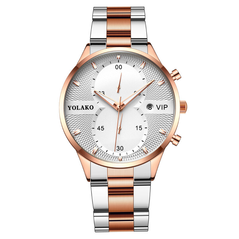 Външна търговия горещо продаван Douyin предаване на живо горещо продаван календар VIP мъжки часовник мъжки часовник със стоманена лента кварцов часовник едно парче дропшиппинг