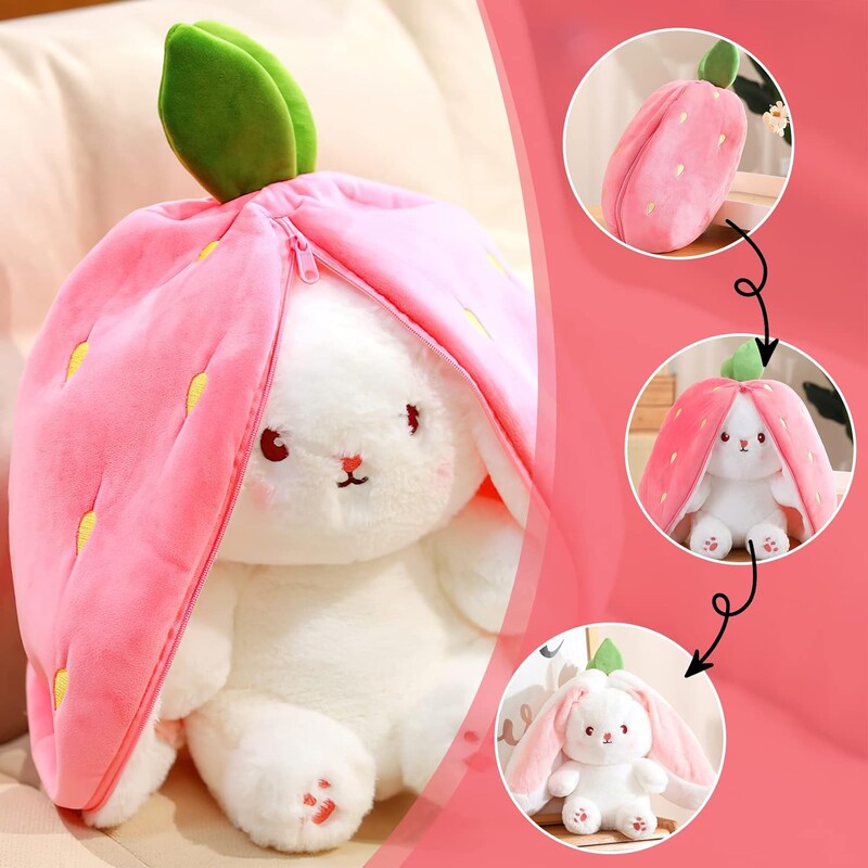 Играчка Ягодово зайче, Плюшена, Тип за гушкане, 25 см