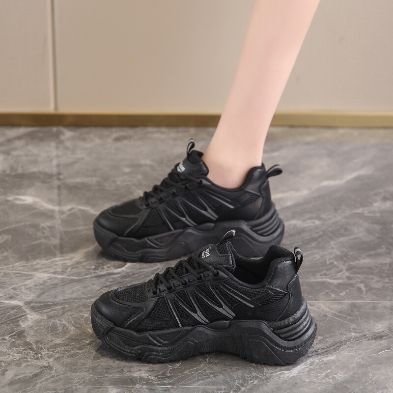 Дамски обувки Daddy 2024 нови летни нови ежедневни обувки дамски обувки с малки кожени повърхности леки спортни обувки с дебело дъно