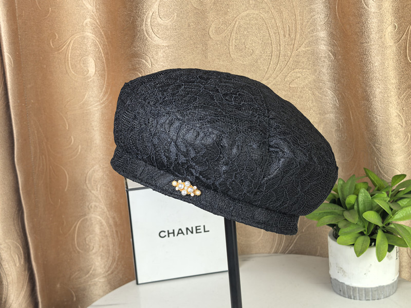 Stil coreean, plasă nouă de dantelă, pălărie cu beretă roșie pentru femei, temperament de primăvară și toamnă, față universală, pălărie mică de artist de modă respirabilă