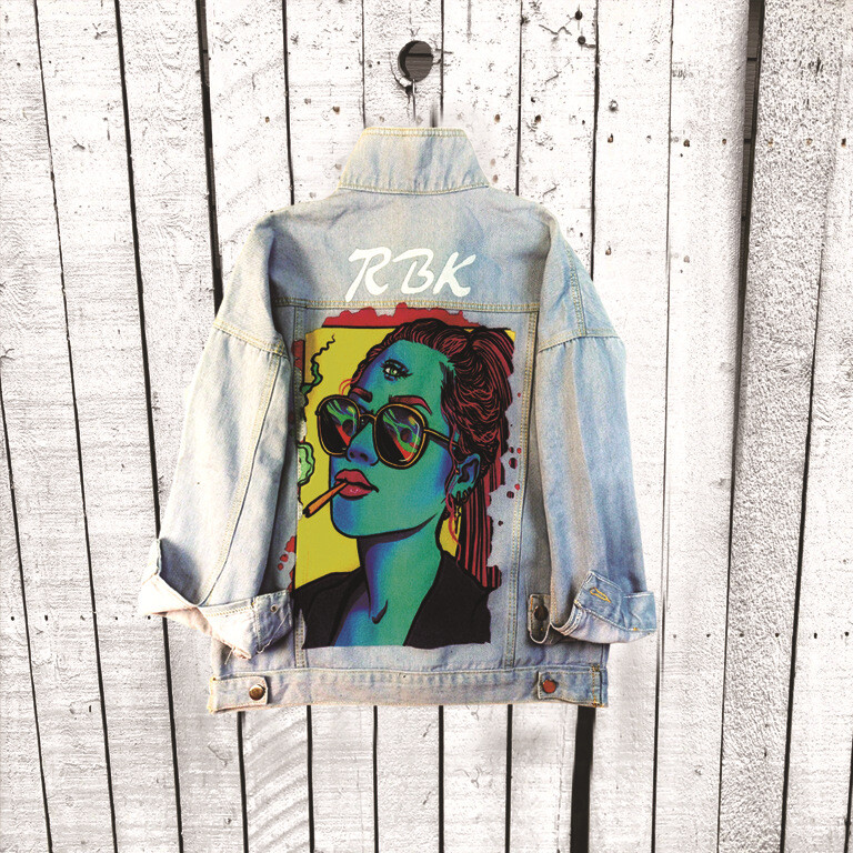 Model de fete cu ochi magici, ocazional european și american, jachete tinere din denim cu mânecă lungă Jachetă pentru femei cu revere 1467