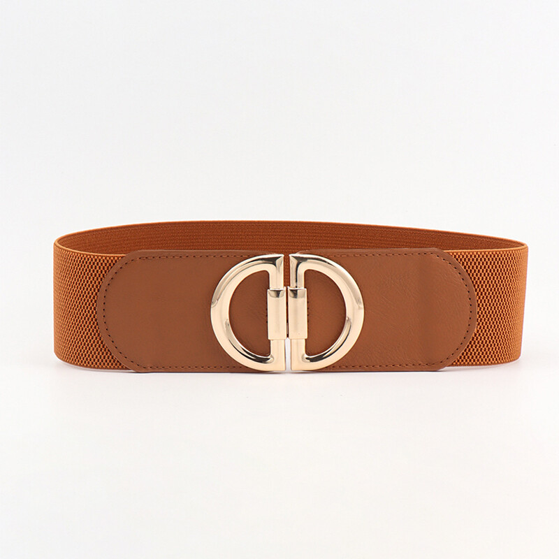 Европейска и американска мода семпла дамска декоративна еластична стегната широка колан висок клас универсална декоративна пола яке 2023