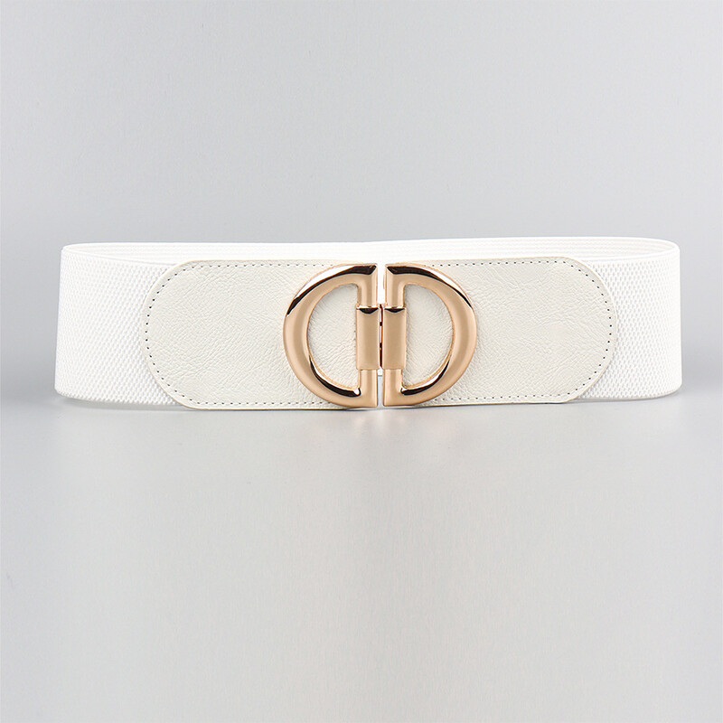 Европейска и американска мода семпла дамска декоративна еластична стегната широка колан висок клас универсална декоративна пола яке 2023