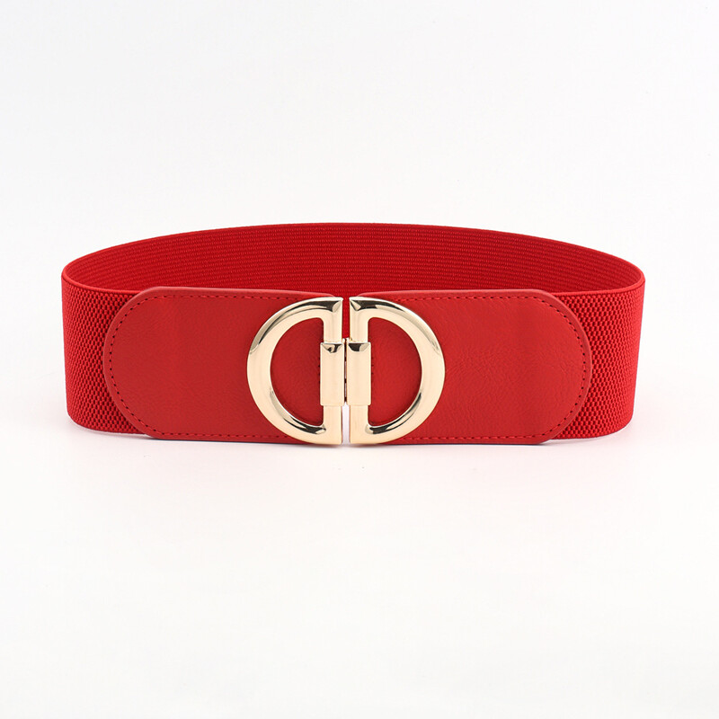 Европейска и американска мода семпла дамска декоративна еластична стегната широка колан висок клас универсална декоративна пола яке 2023