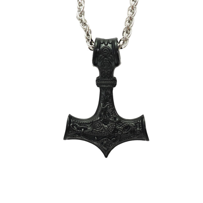 Трансгранични горещи продажби Nordic Viking Viking Odin триъгълен възел Thor`s hammer мъжко колие с висулка на едро