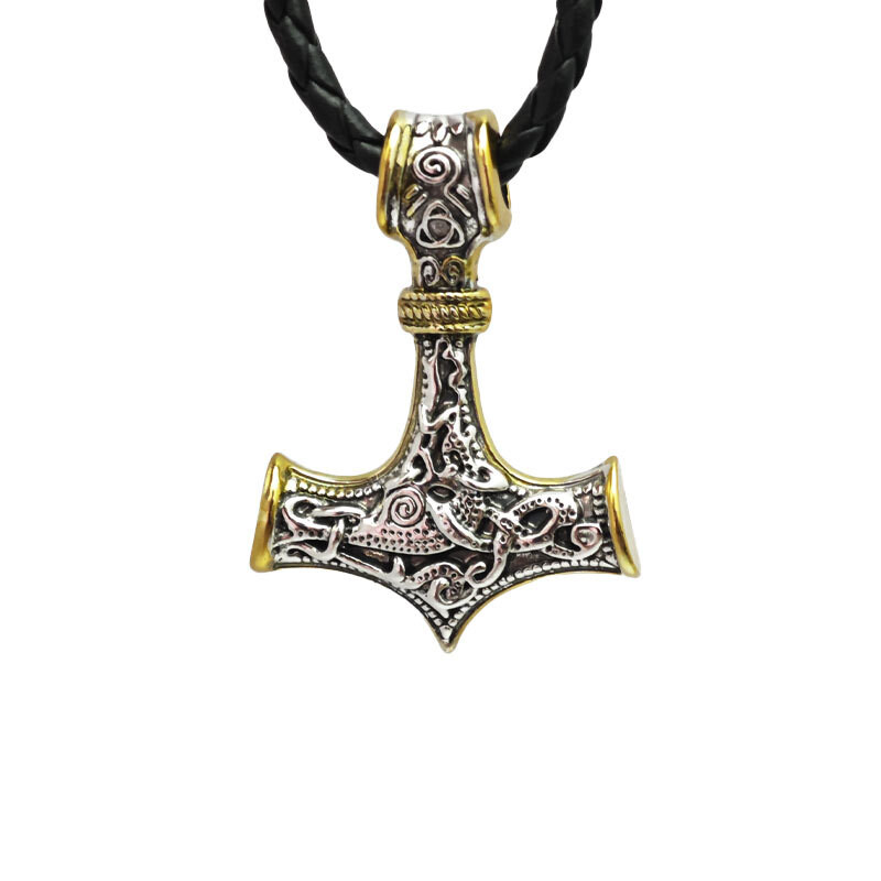 Трансгранични горещи продажби Nordic Viking Viking Odin триъгълен възел Thor`s hammer мъжко колие с висулка на едро