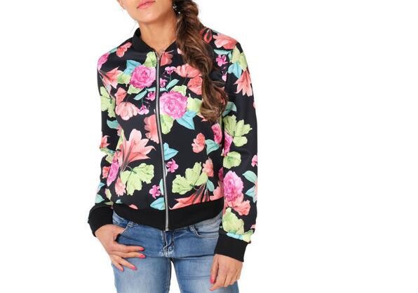 Jachetă de damă de toamnă europeană și americană 2019 cu jachetă de baseball imprimată haină scurtă