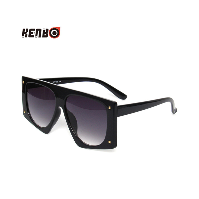 Kenbo noi ochelari de soare cu ramă pătrată europeană și americană cu imprimeu leopard cu ramă mare, la modă, ochelari de soare universali simpli individuali cu cutie
