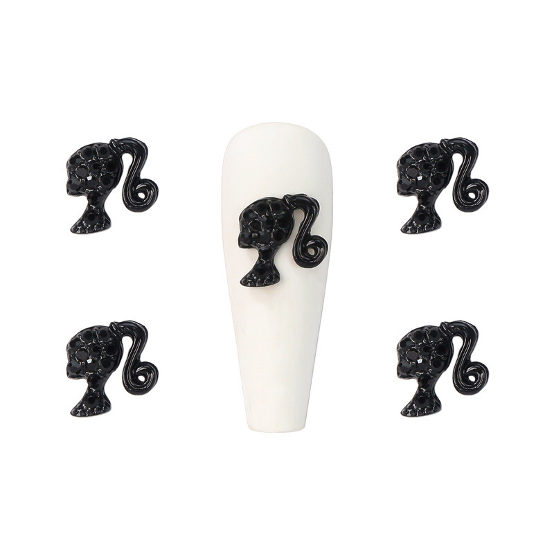 Interneto garsenybių karšta pardavimas lydinio grožio galvos nagų papuošalai metaliniai DIY trimačiai deimantiniai rožiniai nagų aksesuarai didmeninė prekyba