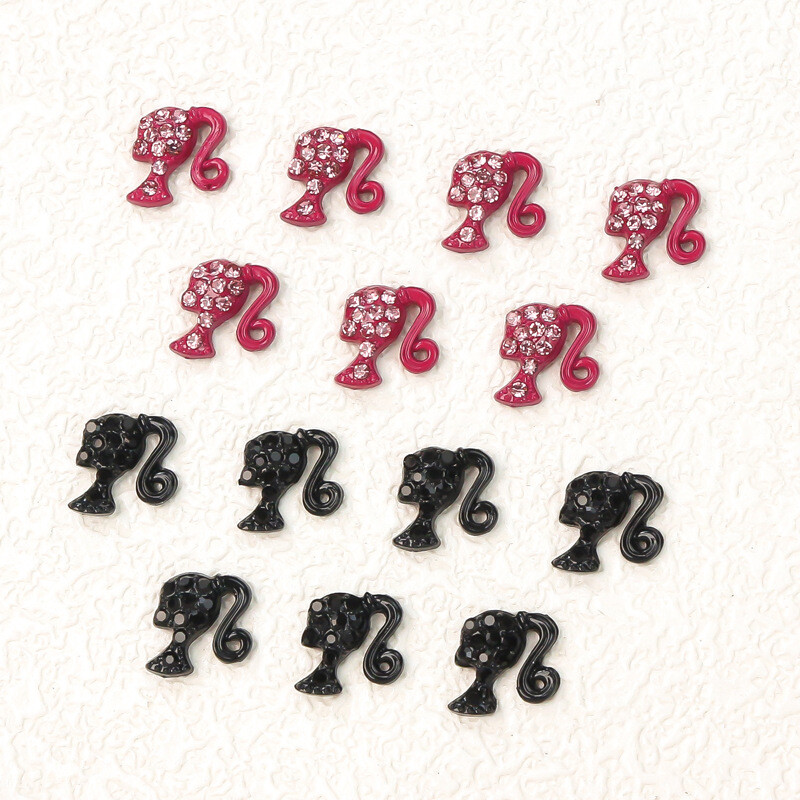 Interneto garsenybių karšta pardavimas lydinio grožio galvos nagų papuošalai metaliniai DIY trimačiai deimantiniai rožiniai nagų aksesuarai didmeninė prekyba