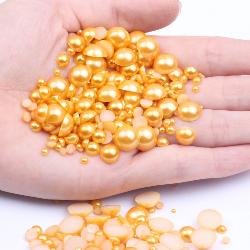 Pomno odabrani polukružni biseri ravnog dna, imitacija ABS bisera u boji 2-10 mm, miješani uzorci, 1000 kom. DIY pribor za nakit