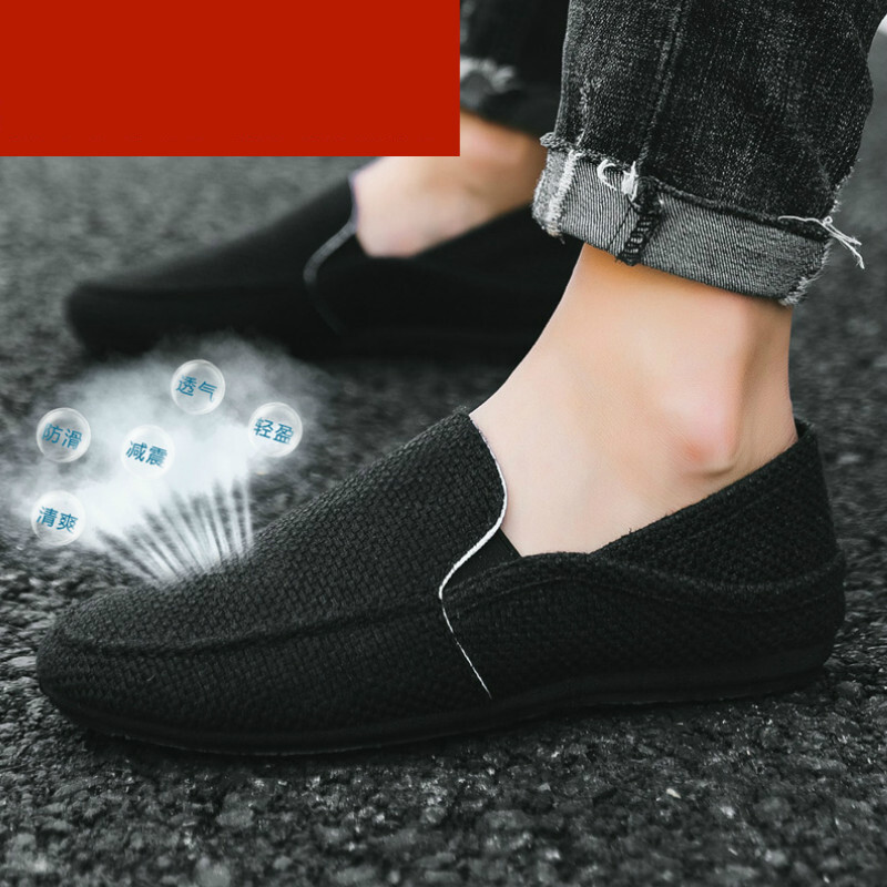 Vasariniai vyriški batai naujo stiliaus batai korėjietiško stiliaus universalūs tinginio batai vienpakopiai laisvalaikio vairavimo kvėpuojantys lininiai batai