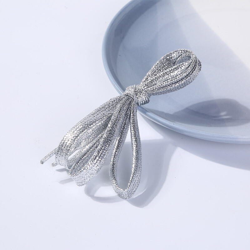 Madingi blizgūs auksiniai perliniai batų raišteliai didmeninė prekyba auksiniai sidabriniai drobiniai batai sportbačiai vyriški ir moteriški modernūs batų raišteliai