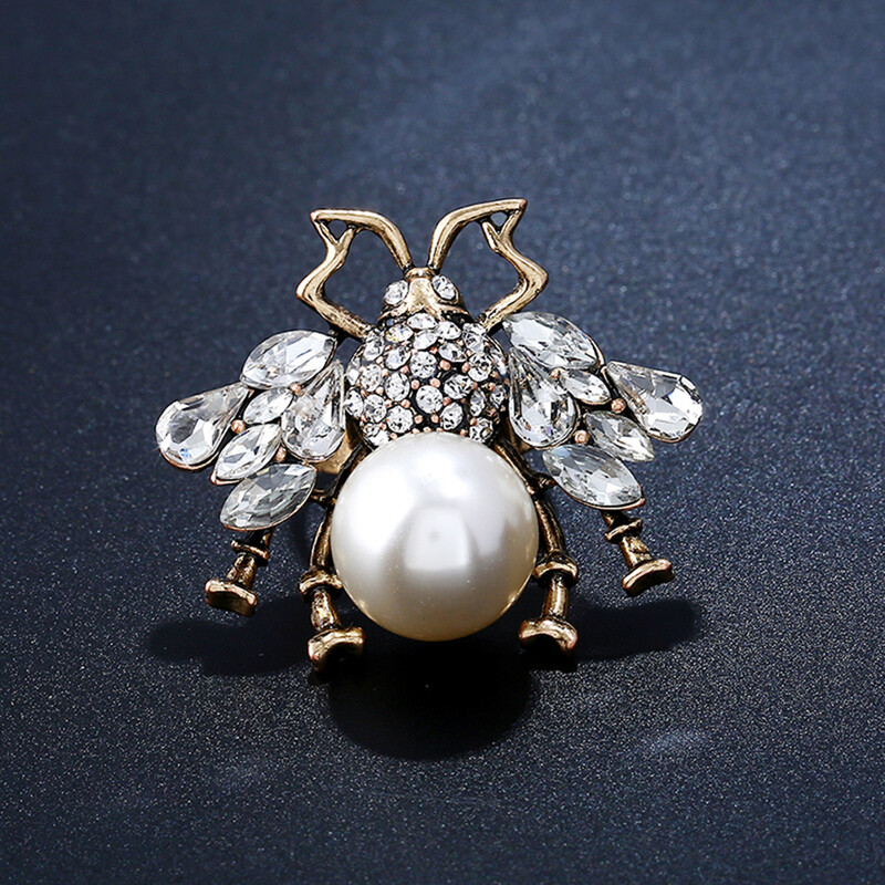 Διασυνοριακό Ευρωπαϊκό και Αμερικάνικο ρυθμιζόμενο δαχτυλίδι με μαργαριτάρι μέλισσας γυναικεία σκουλαρίκια με χρυσό σμάλτο σταγόνας πετρελαίου χρυσό δαχτυλίδι σκουλαρίκια εργοστασιακές απευθείας πωλήσεις