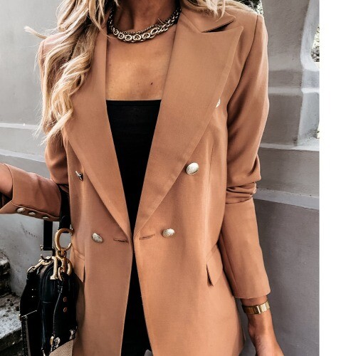 Toamna si iarna noua jacheta cu maneca lunga la dublu 