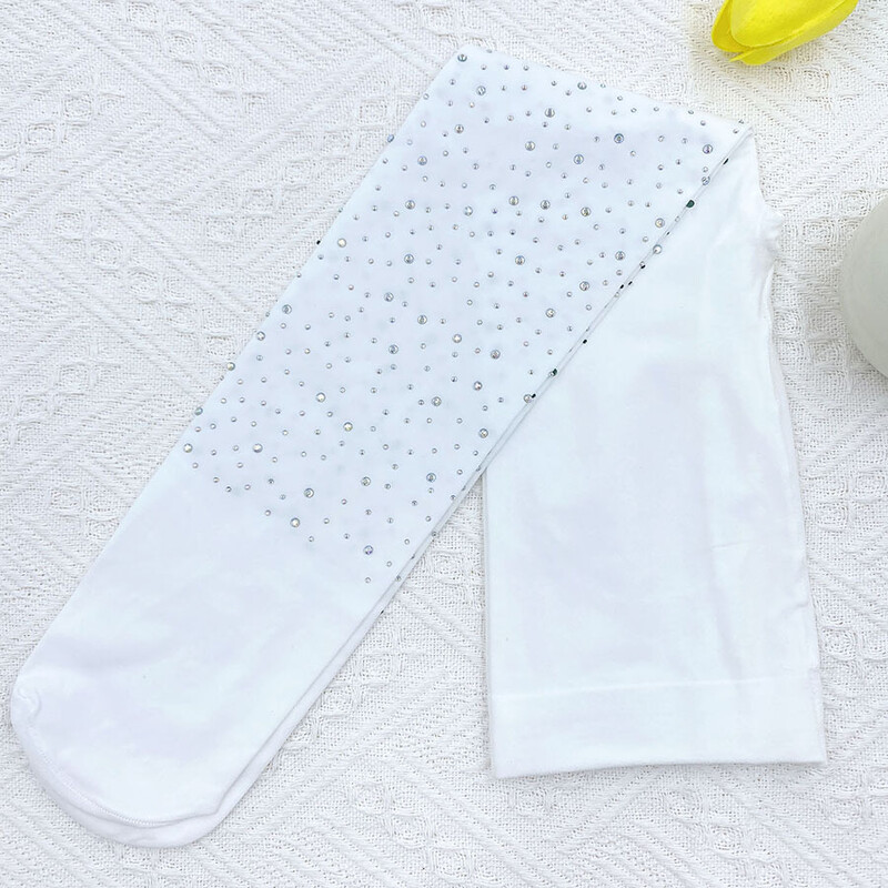 Colanți de modă cu diamante fierbinți de primăvară și vară pentru fete Colanți pentru copii cu decorațiuni de diamante șosete de dans de culoare bomboană pentru fete