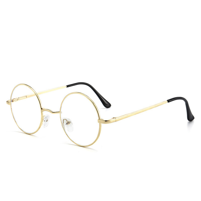 Мъжки очила за четене ретро кръгла рамка възрастни очила защита от радиация висока разделителна способност стари светли очи Корейска версия прилив плоски светлинни очила