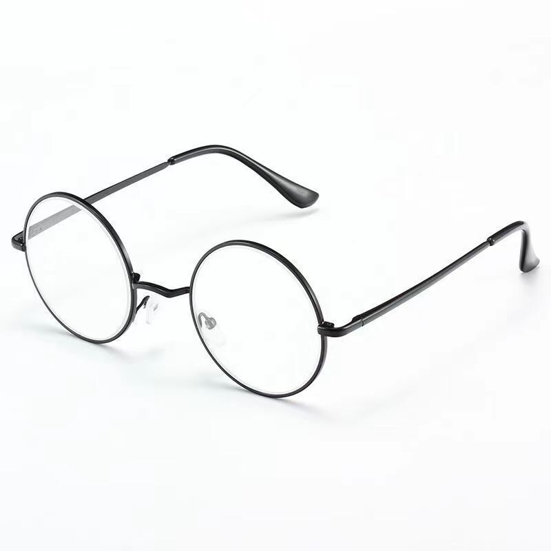 Мъжки очила за четене ретро кръгла рамка възрастни очила защита от радиация висока разделителна способност стари светли очи Корейска версия прилив плоски светлинни очила