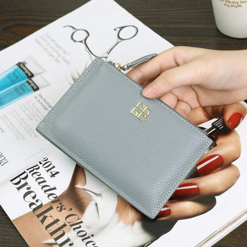 2025 Нов Европейски и Американски слот за много карти Поставка за карти от телешка кожа Дамска ултратънка поставка за карти с цип Портмоне за монети Дамска поставка за карти