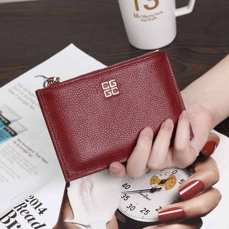 2025 Нов Европейски и Американски слот за много карти Поставка за карти от телешка кожа Дамска ултратънка поставка за карти с цип Портмоне за монети Дамска поставка за карти