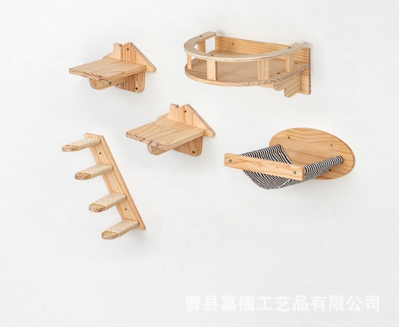 Ново стенно дървено котешко легло домашни консумативи за домашни любимци котешки играчки творческо място дървена катерушка за котки
