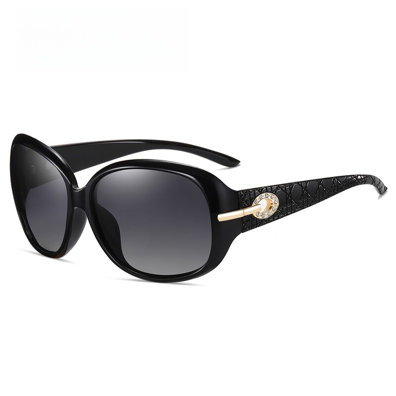 New Fashion Big Frame Carod Ochelari de soare polarizați pentru femei Nuanță de ochelari de soare cu diamante în două tonuri