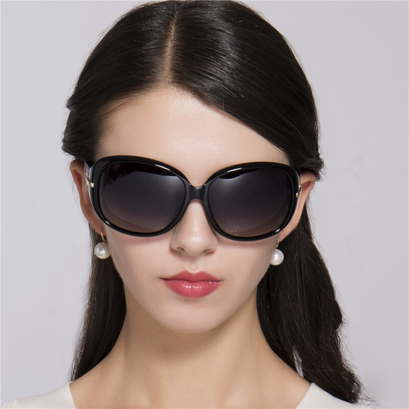 New Fashion Big Frame Carod Ochelari de soare polarizați pentru femei Nuanță de ochelari de soare cu diamante în două tonuri