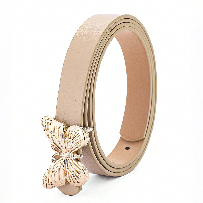 Uus stiil liblikas naiste vöö must-valge lihtne ja painduv kleit vöökoht PU naiste õhuke vöö