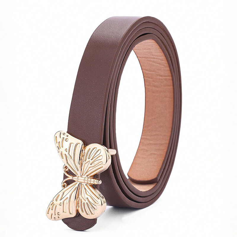 Uus stiil liblikas naiste vöö must-valge lihtne ja painduv kleit vöökoht PU naiste õhuke vöö