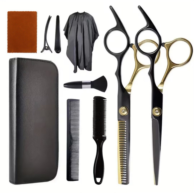 Kirpyklų žirklės 6 colių plokščios žirklės Profesionalios ploninimo žirklės Kirpyklos namų įrankių rinkinys