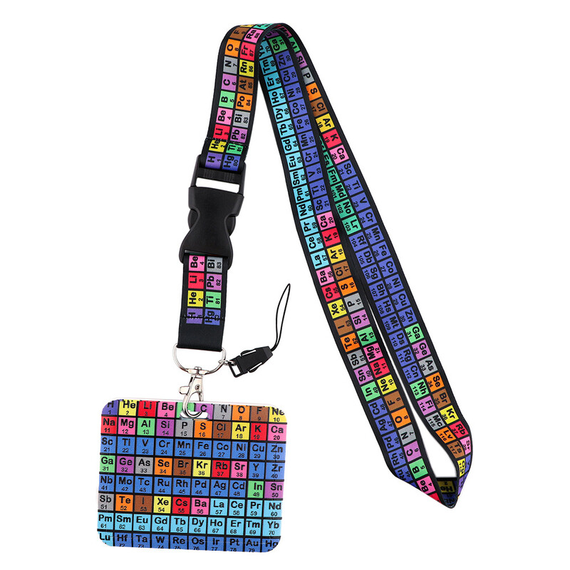 Periodiskās tabulas štrope mobilajam tālrunim USB zibatmiņas diska ID kameras durvju etiķete piekarināma atslēgu piekariņa poliestera lente Jauna
