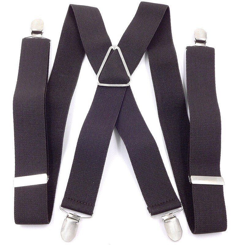 Muške hlače na tregere s četiri kopče za starije osobe i pune odrasle osobe koje nose trokutaste i četverostruke naramenice, šareni stilovi