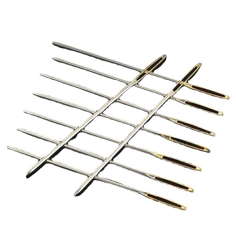 100 vnt auksuodegė adata su vidutinio tinklelio karoliukais siuvinėjimo adata kryžminio dygsnio adata buka aukso uodega adata neduria rankos