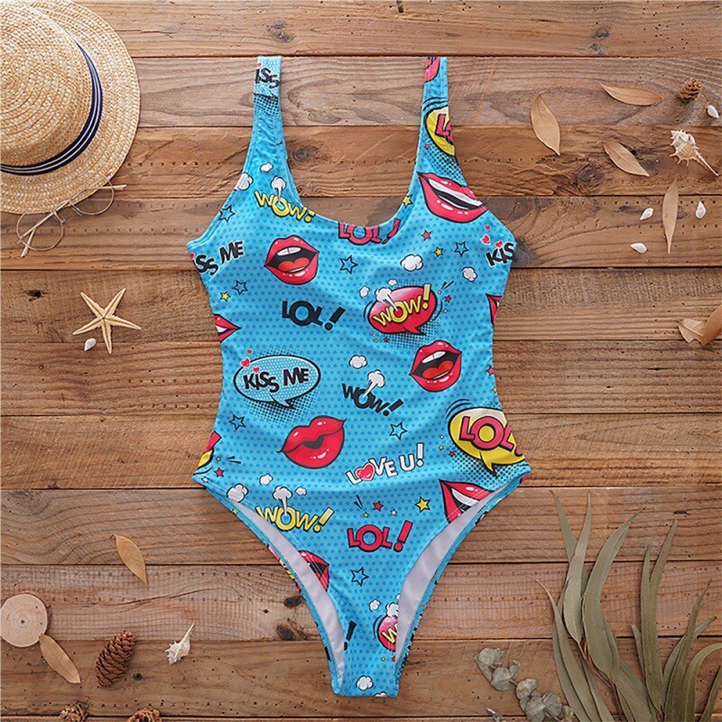 Цял бански костюм дамски бански костюм бикини секси гащеризон бански костюм с щампи дамски плажни костюми плажен бански костюм без гръб