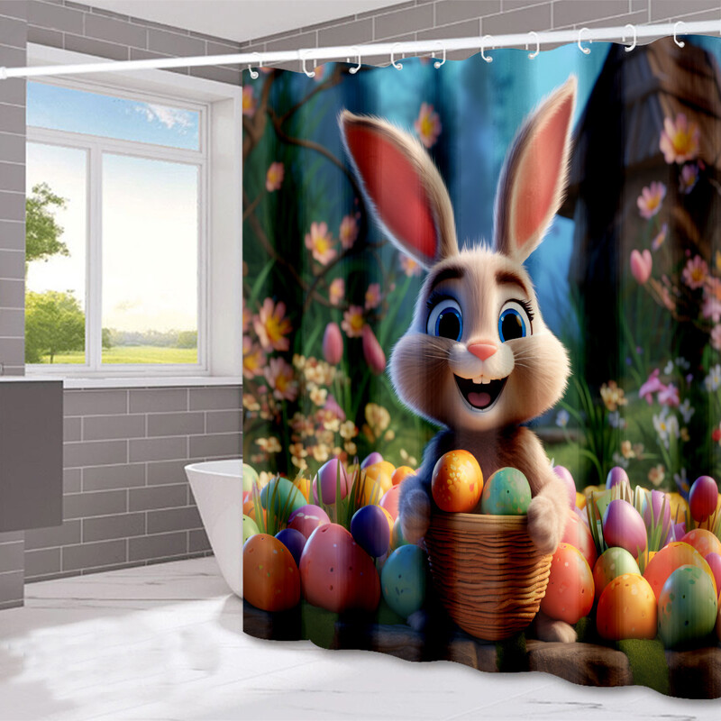 Tarpvalstybinė dušo užuolaida Velykų festivalio dekoravimas dušo užuolaidos namų vonios kambario sauso ir drėgno atskyrimo dušo užuolaidos vandeniui atsparios dušo užuolaidos