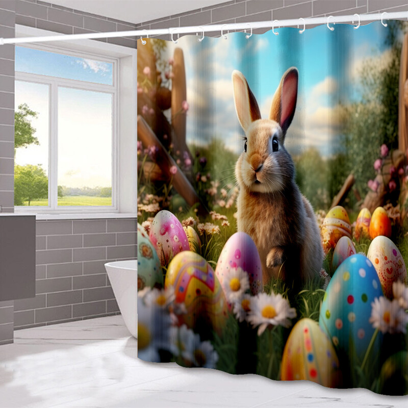 Tarpvalstybinė dušo užuolaida Velykų festivalio dekoravimas dušo užuolaidos namų vonios kambario sauso ir drėgno atskyrimo dušo užuolaidos vandeniui atsparios dušo užuolaidos