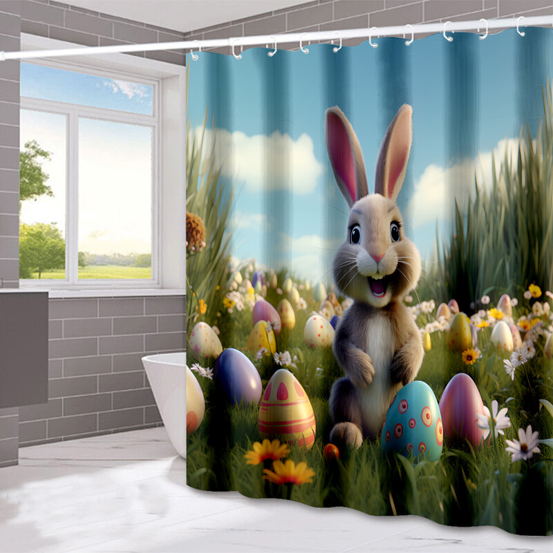 Tarpvalstybinė dušo užuolaida Velykų festivalio dekoravimas dušo užuolaidos namų vonios kambario sauso ir drėgno atskyrimo dušo užuolaidos vandeniui atsparios dušo užuolaidos