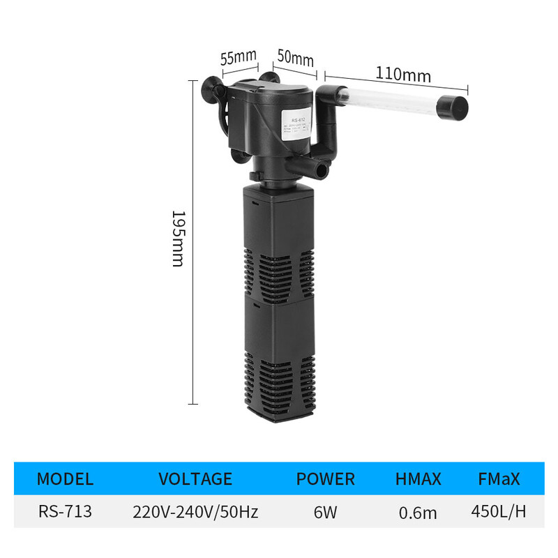 Tarpvalstybinė žuvų bako filtro lietaus dušo funkcija trys viename akvariumo cirkuliacinis akvariumo deguonies siurblys žuvų auginimui