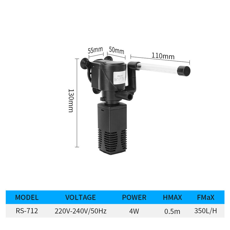 Tarpvalstybinė žuvų bako filtro lietaus dušo funkcija trys viename akvariumo cirkuliacinis akvariumo deguonies siurblys žuvų auginimui