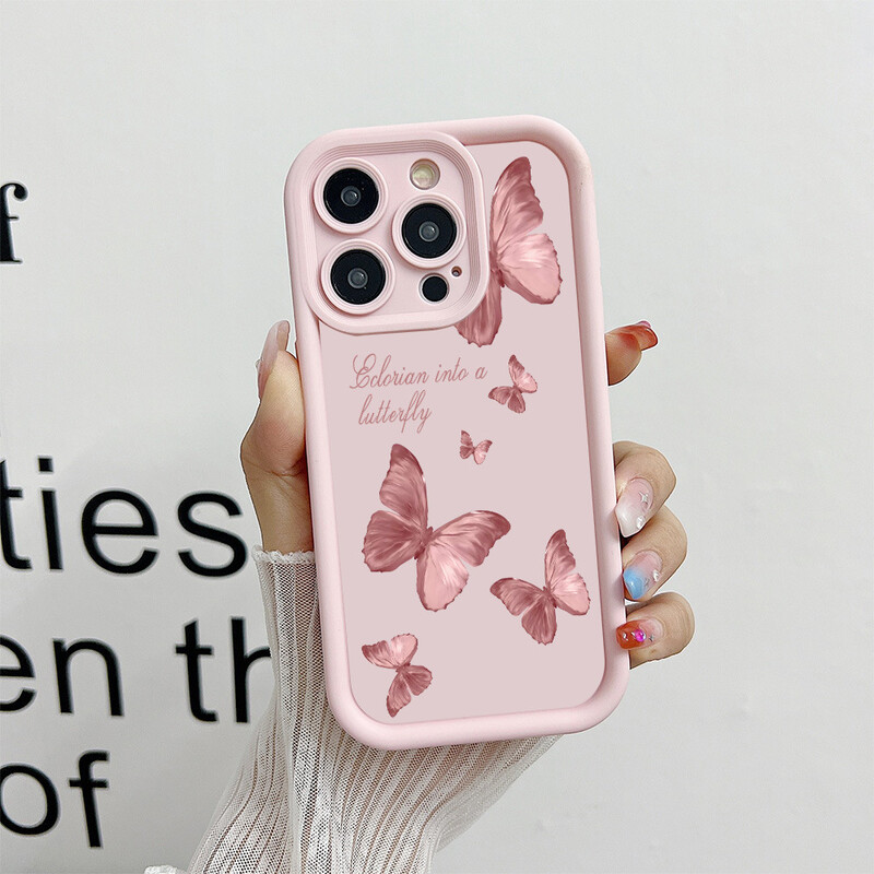 Prikladno za Samsung A02 A12 A22 A32A52 ružičasti leptir dijamantni korak anđeosko oko sveobuhvatna torbica za mobilni telefon