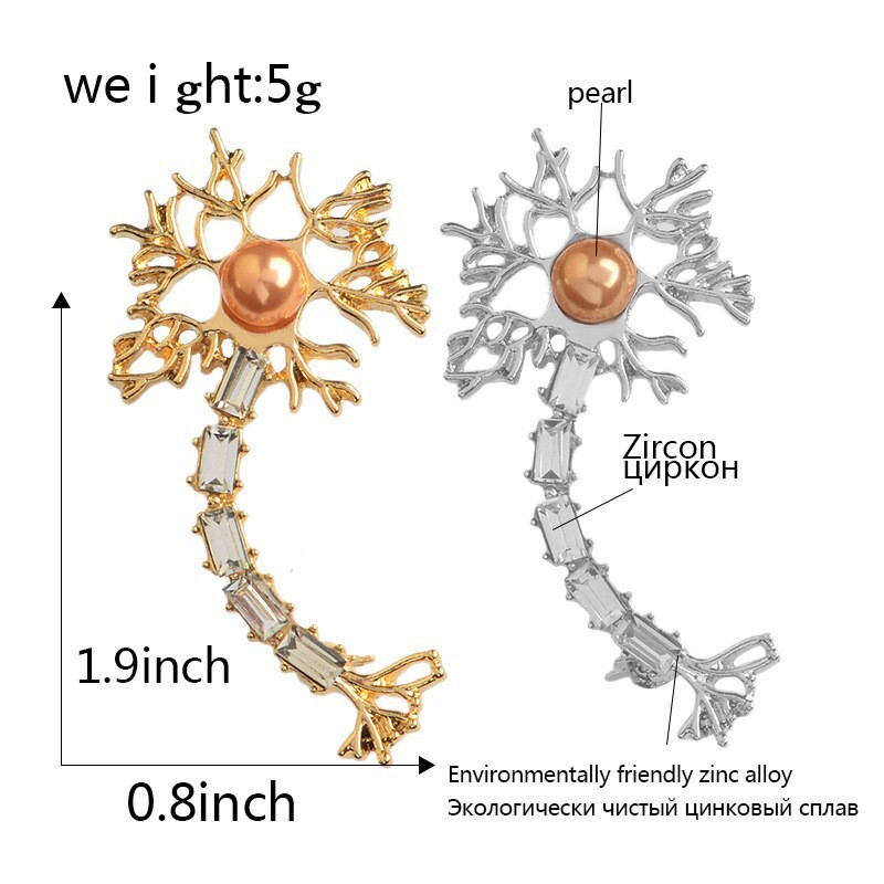 Europska i američka kreativna legura novi proizvodi oblik ljudskog živčanog tkiva legura broš liječnik medicinska sestra odjeća ukrasna značka