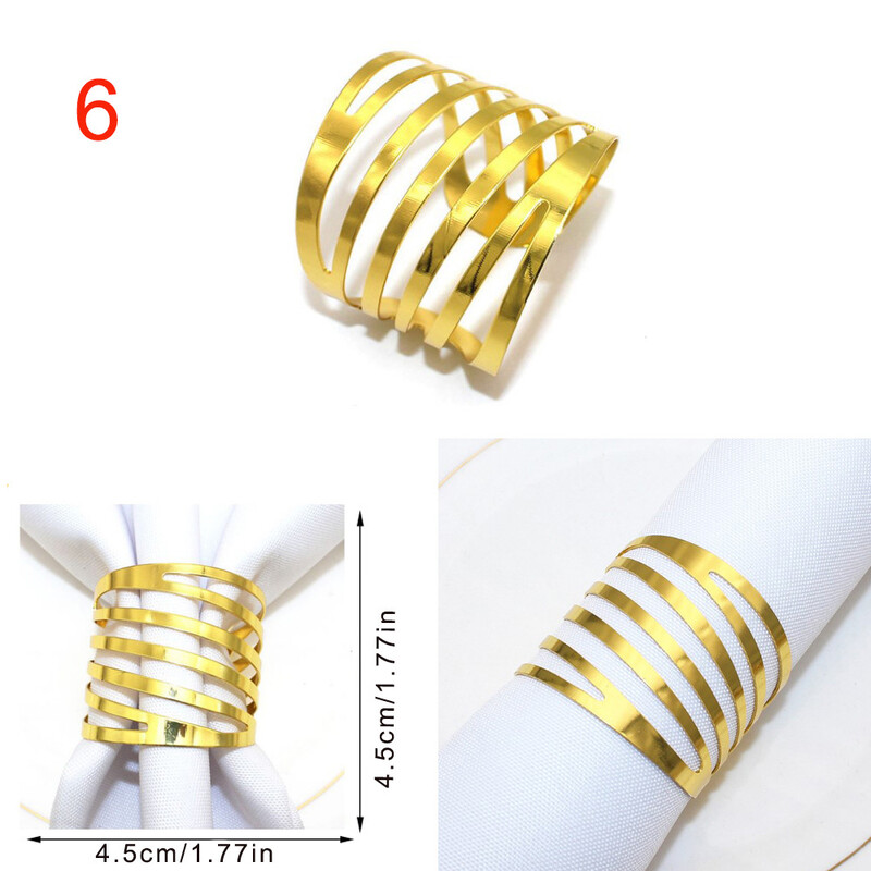 Viešbutis Vakarų maistas metalinis servetėlių sagtis servetėlių žiedas 6vnt servetėlių žiedas auksinis servetėlių žiedas rankšluostis sagtis servetėlių žiedas 