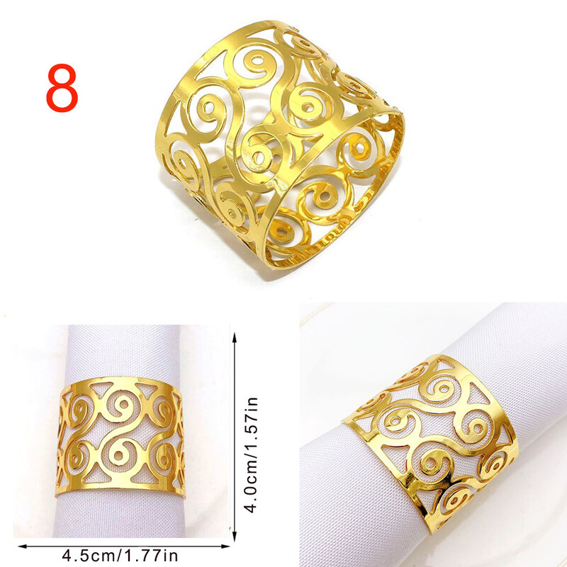 Viešbutis Vakarų maistas metalinis servetėlių sagtis servetėlių žiedas 6vnt servetėlių žiedas auksinis servetėlių žiedas rankšluostis sagtis servetėlių žiedas 